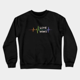 Love Wins Rainbow Heartbeat Pride Shirt, LGBTQ Pride, Gay Shirt, Lesbian Shirt, Gift for Gay Lesbian, Queer Pride Month Crewneck Sweatshirt